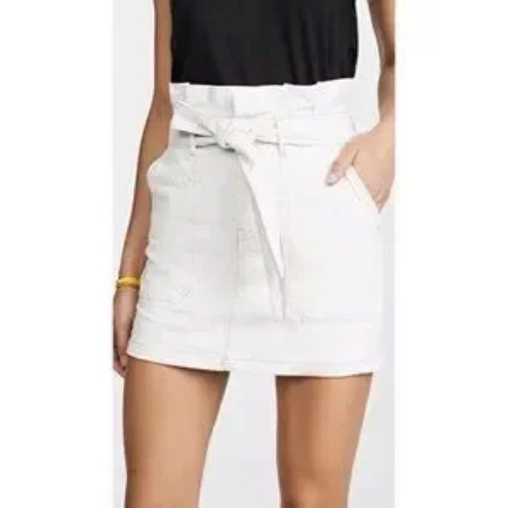 ✨NWT | Design Lab | White Mini Denim Belted Skirt
